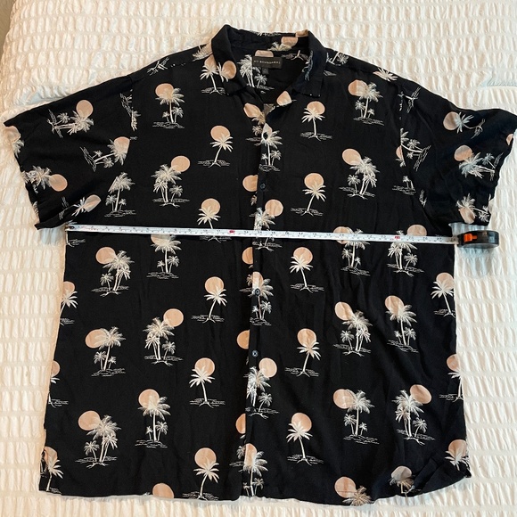 🌟 No Boundaries Black Tropical Palm Tree Hawaiian Shirt 3XL Short Sleeve - Picture 7 of 11